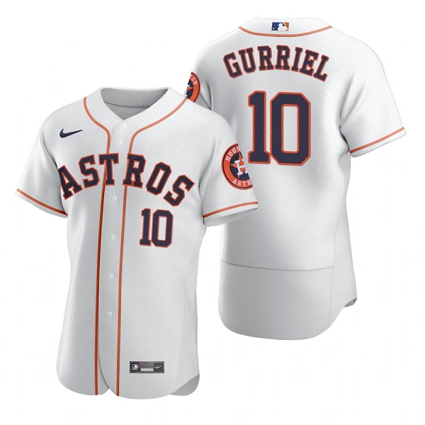Men's Houston Astros #10 Yuli Gurriel White Flex Base Stitched Jersey